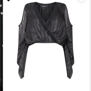 Black Polka Dot Blouse with Pink Pants